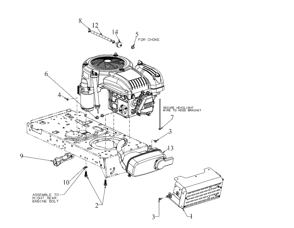 Engine Accessories Diagram and Parts List for 547-42 (13A8775S345)(2020) Yard Machines Lawn Tractor
